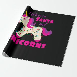 Ich glaube an den Weihnachtsmann und Einhorn Geschenkpapier