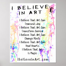 Ich glaube an die Förderung des Kunstmanifests Poster