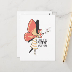Ich glaube an die Pumpkin Spice Fee Fantasy Kunst Postkarte
