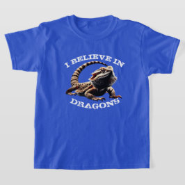 "Ich glaube an Drachen" mit Bartdrache T-Shirt