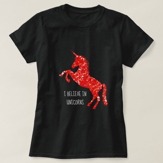Ich glaube an ein mythisches Wesen mit Einhörnchen T-Shirt (Design vorne)