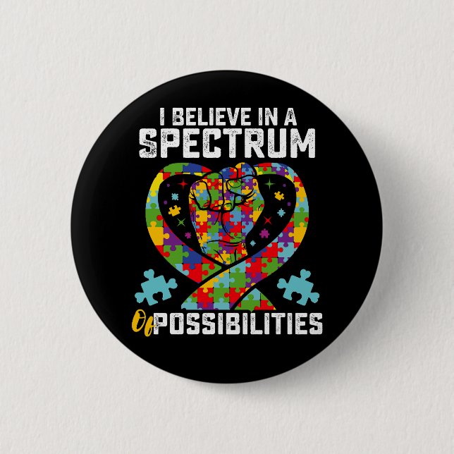 Ich glaube an ein Spektrum von Autismus-Möglichkei Button (Vorderseite)