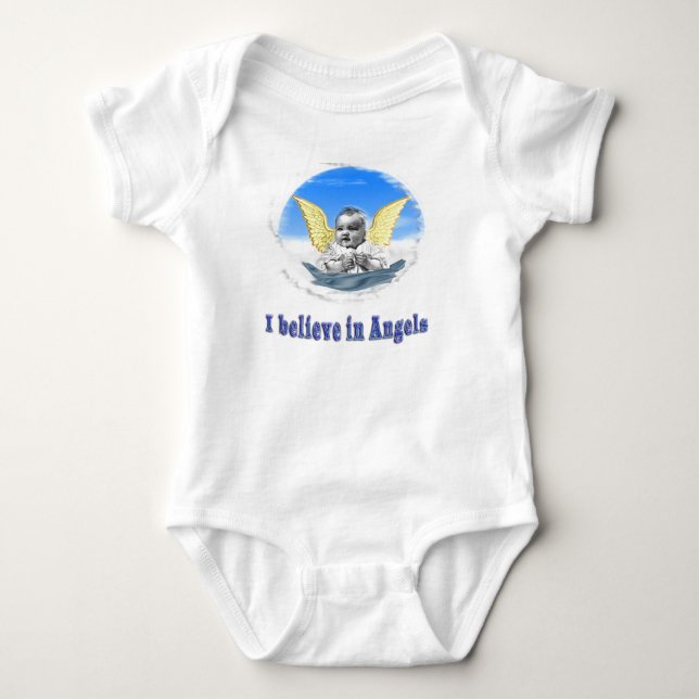 Ich glaube an Engel Baby Strampler (Vorderseite)