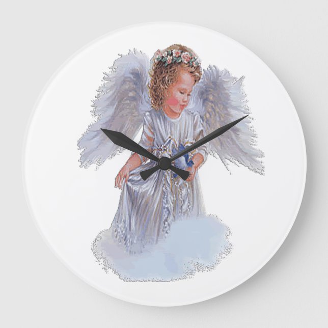 Ich glaube an Engel Große Wanduhr (Vorderseite)