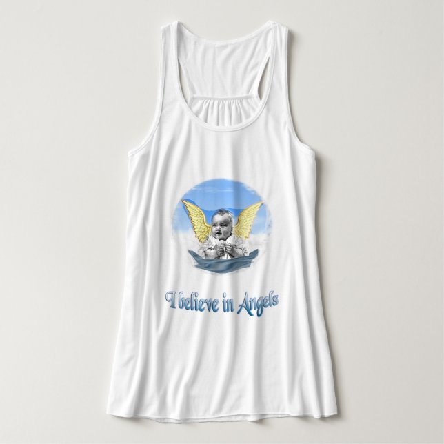 Ich glaube an Engel Tank Top (Design Vorderseite)