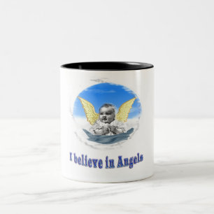 Ich glaube an Engelgeschenke Zweifarbige Tasse