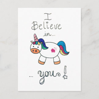 Ich glaube an EUCH! Einhorn Postkarte