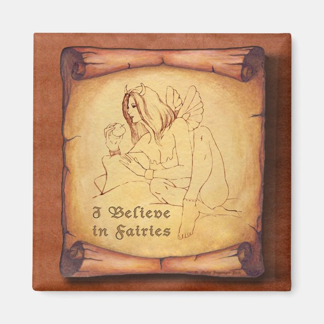 Ich glaube an Fairies Sketch Magnet (Vorne)