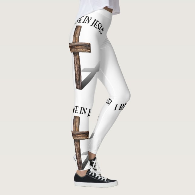 Ich glaube an Jesus mit Kreuz Leggings (Rechts)