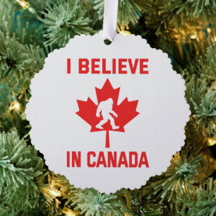 Ich glaube an Kanada - Funny Bigfoot Ornament Karte
