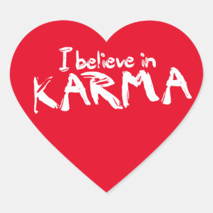Ich glaube an Karma-Herz-Aufkleber Herz-Aufkleber