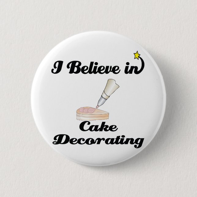 Ich glaube an Kuchendekoration Button (Vorderseite)