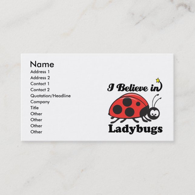 Ich glaube an Ladybugs Visitenkarte (Vorderseite)