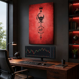 Ich glaube an mich selbst Crimson Red Trader Symbo Leinwanddruck
