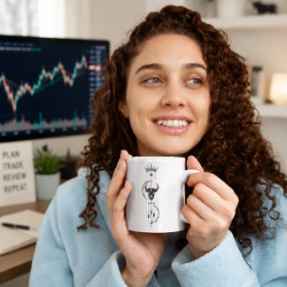 Ich glaube an mich selbst Minimales Trader-Symbol- Kaffeetasse