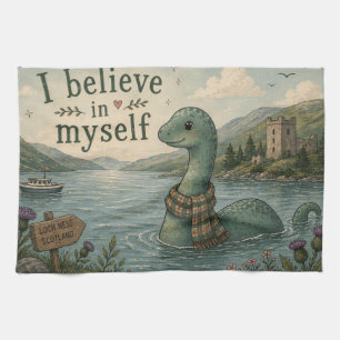 Ich glaube an mich selbst wunderliche Loch Ness Mo Geschirrtuch