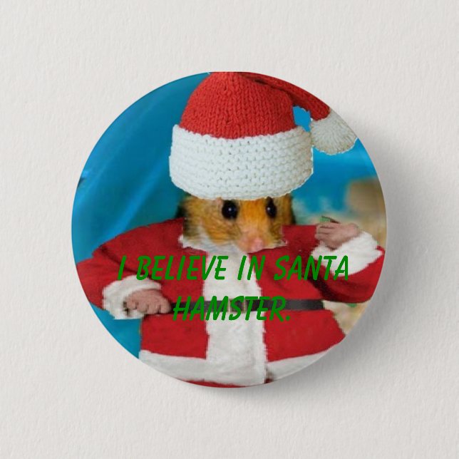 Ich glaube an Sankt-Hamster-Knopf Button (Vorderseite)