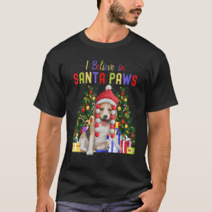 Ich glaube an Santa Paws Niedlichen Weihnachtsmann T-Shirt