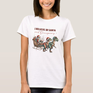 Ich glaube an Santa und Dinosaurier T-Shirt