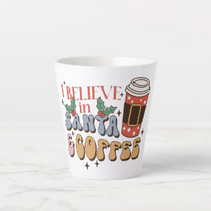 Ich glaube an Santa und Kaffee   Weihnachtslatte Milchtasse