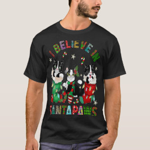 Ich glaube an Santapaws Niedliche schwarze Katzeno T-Shirt