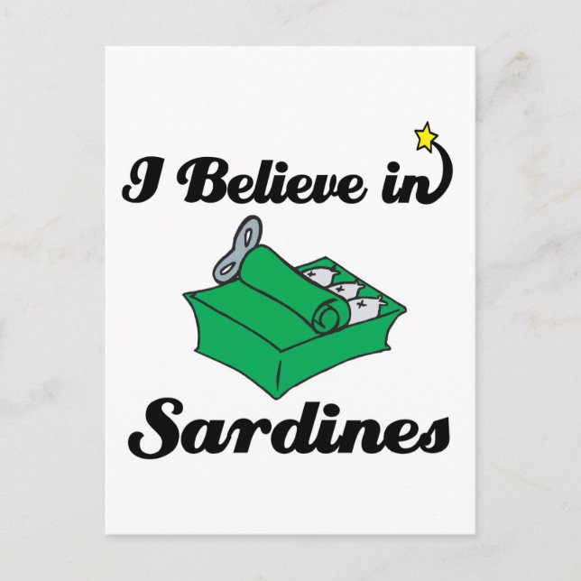 Ich glaube an Sardinen Postkarte (Vorderseite)