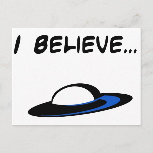 Ich glaube an UFOs Postkarte (Vorderseite)