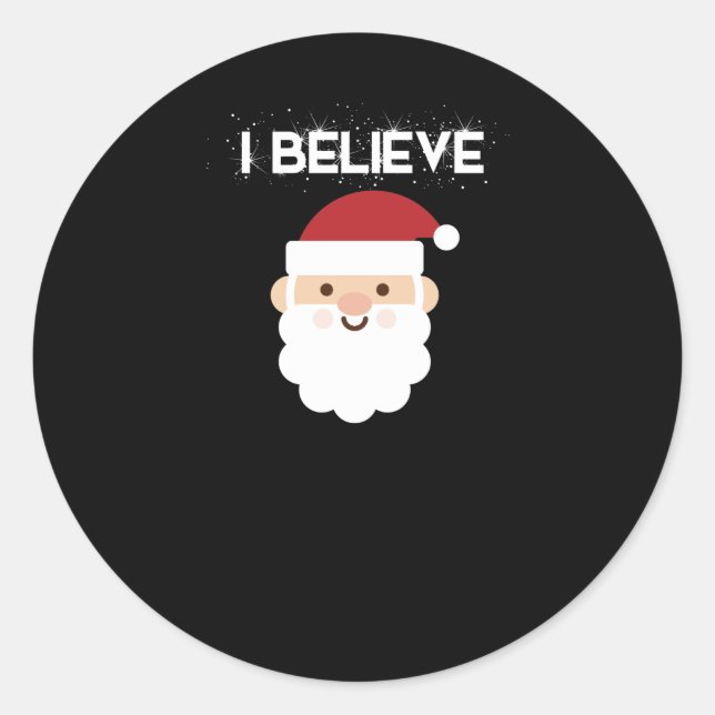 Ich glaube an Weihnachten im Weihnachtsmann Runder Aufkleber (Vorderseite)