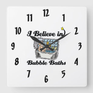 Ich glaube an Whirlbäder Quadratische Wanduhr