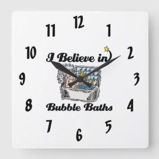 Ich glaube an Whirlbäder Quadratische Wanduhr