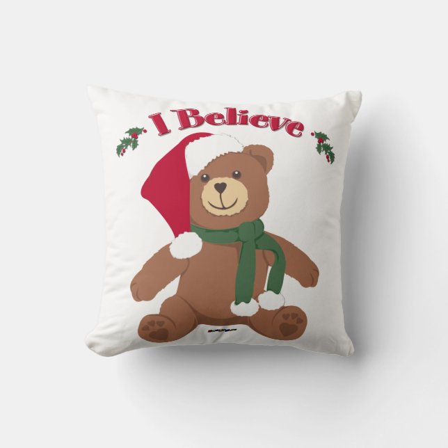 Ich glaube! Christmas Teddy Bear Kissen (Vorderseite)