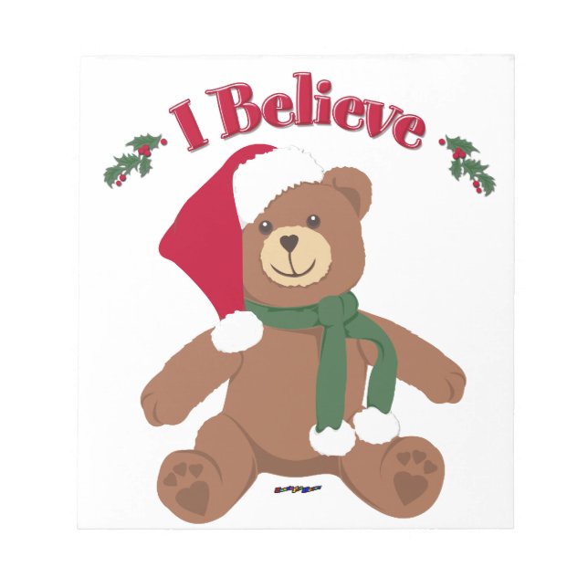 Ich glaube! Christmas Teddy Bear Notizblock (Vorderseite)