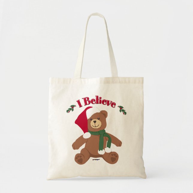 Ich glaube! Christmas Teddy Bear Tragetasche (Vorne)
