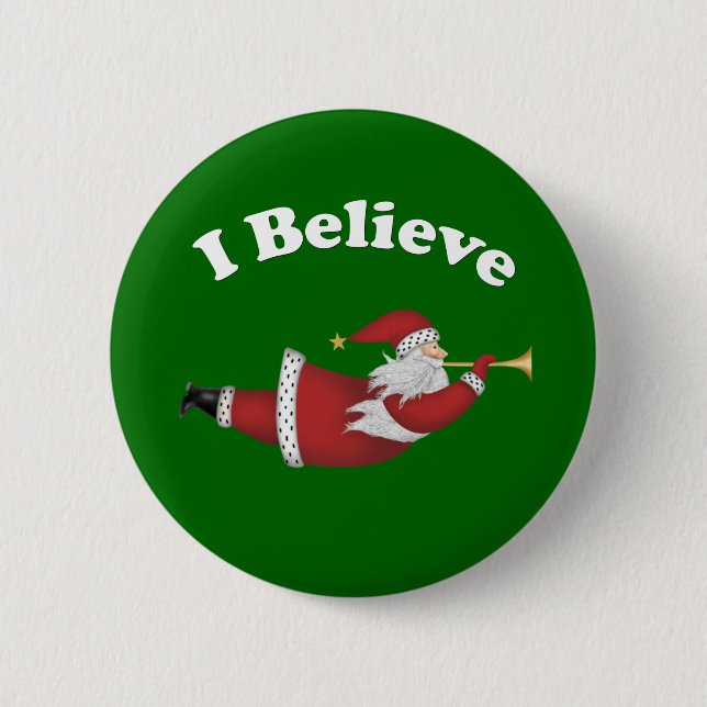Ich glaube, der Weihnachtsmann fliegen zu können Button (Vorderseite)