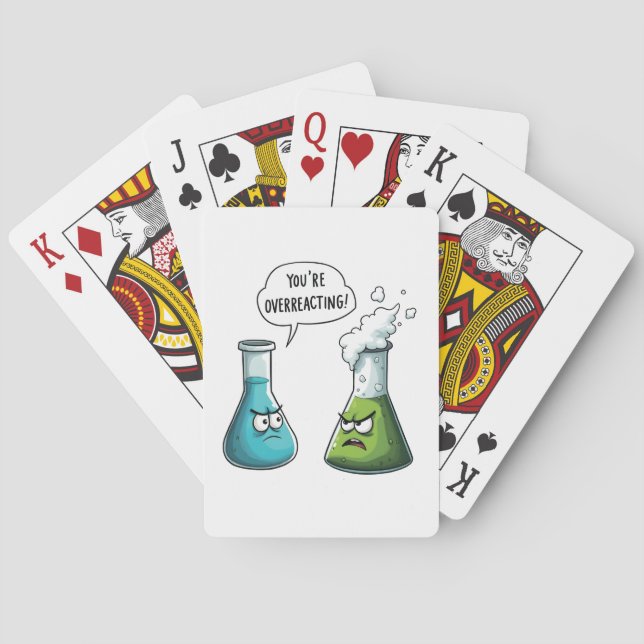 Ich glaube, du überreagierst die Funny Nerd Scienc Spielkarten (Rückseite)