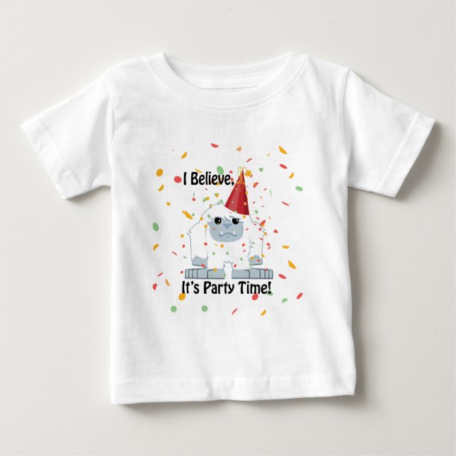 Ich glaube, es ist Party Zeit Yeti Baby T-shirt (Vorderseite)