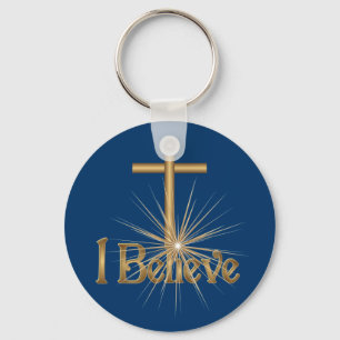 Ich glaube Goldstern Kreuz-Schlüsselanhänger Schlüsselanhänger