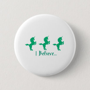 Ich glaube grünem Einhorn-Entwurf Button