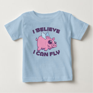 Ich glaube, ich kann fliegen Süßes Kawaii Schweinc Baby T-shirt