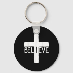 Ich glaube Kreuz Gott Jesus religiöser Glaube Chri Schlüsselanhänger