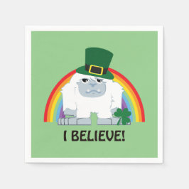 Ich glaube! Leprechaun Yeti Serviette
