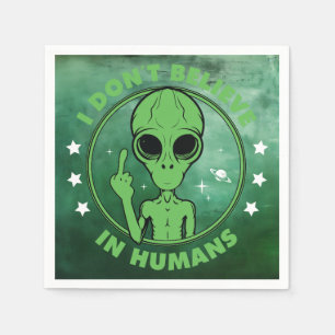 Ich glaube nicht an lustiges Alien-Design für Mens Serviette