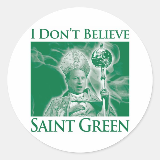 Ich glaube nicht an Saint Green Runder Aufkleber (Vorderseite)