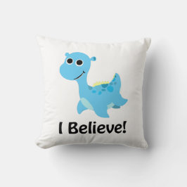 Ich glaube! Niedlich Blue Nessie Kissen