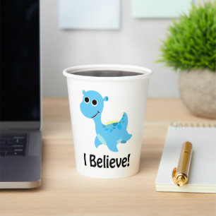 Ich glaube! Niedlich Blue Nessie Pappbecher