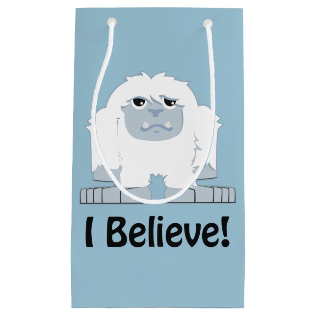 Ich glaube! Niedlich Yeti Kleine Geschenktüte (Vorderseite)