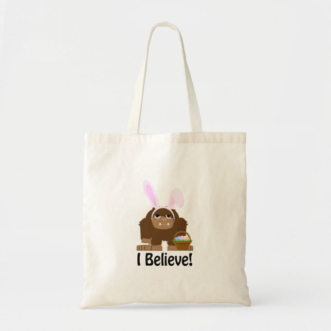 Ich glaube! Ostern Bigfoot Tragetasche (Vorne)