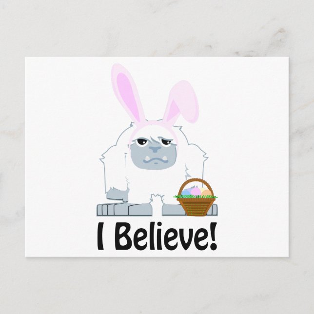 Ich glaube! OsterYeti Feiertagspostkarte (Vorderseite)