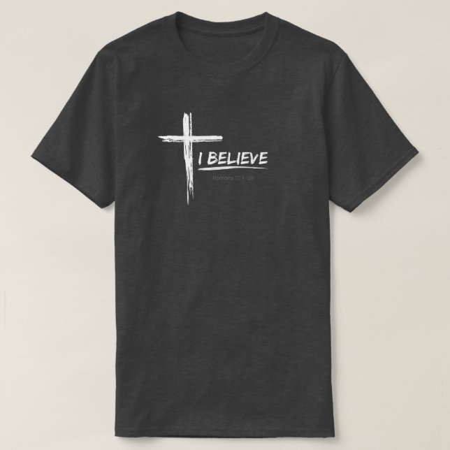Ich glaube - Römer 10:9-10 T - Shirt (Design vorne)