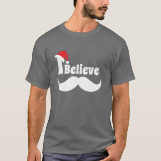 Ich glaube, Weihnachtsdesign mit Schnurrbart T-Shirt